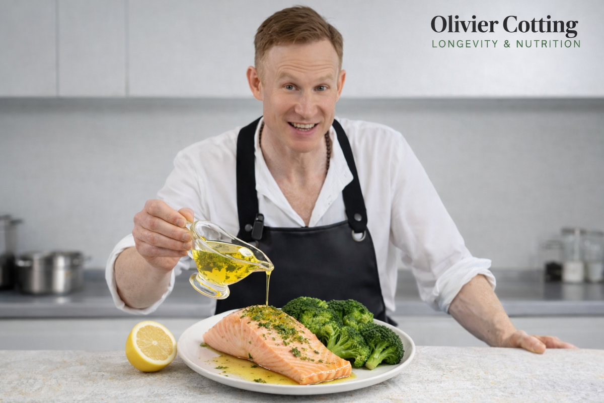 Gedämpfter Lachs mit Brokkoli und Zitronenöl